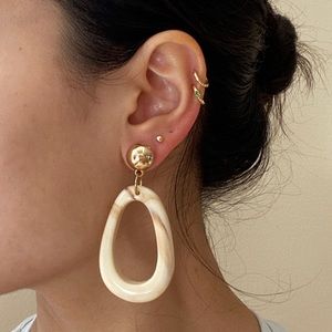 Gold & Ivory Acrylic Earrings